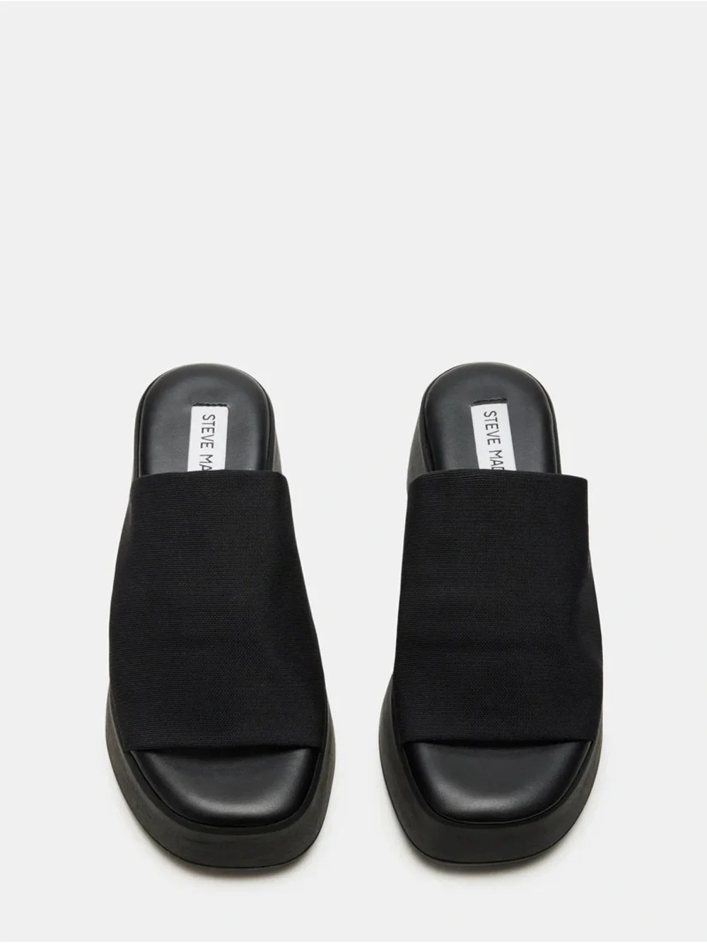 Steve Madden Slinky30 Black Platform Slide Sandals